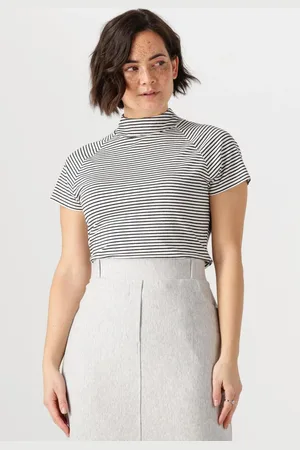 Jansen Amsterdam Dames Tops & T-shirts Gaia Shirt Vs 382 Cap Sleeve Turtle Neck - - Maat XL