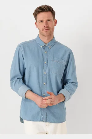 Foret Forét Heren Overhemden Hornet Chambray Shirt - - Maat XL