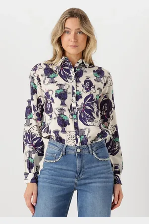 POM Amsterdam Dames Blouses Milly Vases Cream - - Maat 34