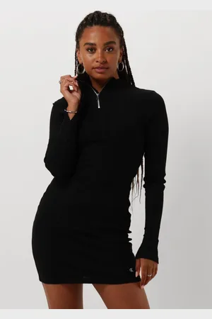 Calvin Klein Dames Jurken Variegtaed Rib Half Zip Ls Dress - - Maat S