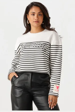 Alix the label Dames Truien & Vesten Ladies Knitted Stripe Sweater - - Maat XL