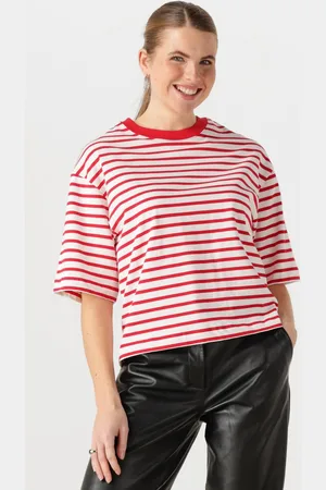 Catwalk Junkie Dames Tops & T-shirts Striped Loose Fit Tshirt - - Maat 36
