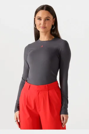Alix the label Dames Tops & T-shirts Ladies Knitted Modal Longsleeve Top - - Maat XL