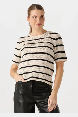 SELECTED Dames Tops & T-shirts Slfvinna Ss Structure Knit O-neck - - Maat XL