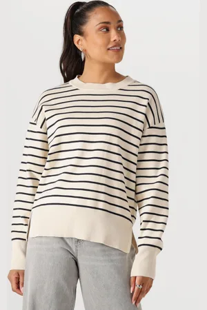 With Black Dames Truien & Vesten Wblbarbara Ls Striped Pullover - - Maat XL