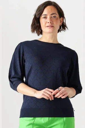 Jansen Amsterdam Dames Tops & T-shirts Judith Top Jk 136 Short Sleeve - - Maat XL