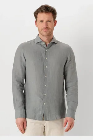 Profuomo Heren Overhemden Shirt X-cutaway Linen - - Maat 38