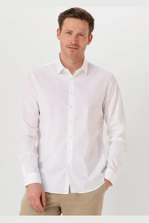 Calvin Klein Heren Overhemden Poplin Stretch Slim Shirt - - Maat 38