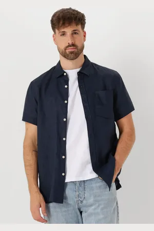 Scotch&Soda Heren Overhemden Linen Shirt - - Maat XL