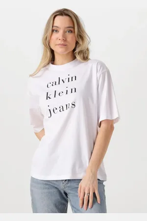 Calvin Klein Dames Tops & T-shirts Ss Ckj Logo Tee - - Maat XS