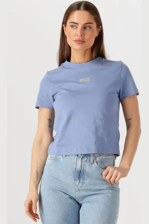 Calvin Klein Dames Tops & T-shirts Placed Institutional Baby Tee - - Maat XL