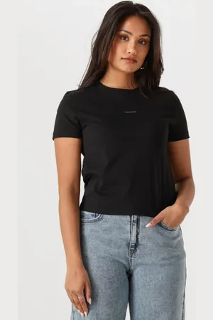 Calvin Klein Dames Tops & T-shirts Placed Institutional Baby Tee - - Maat XL