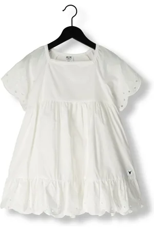 Alix the label Meisjes Jurken Broderie Dress - - Maat 104