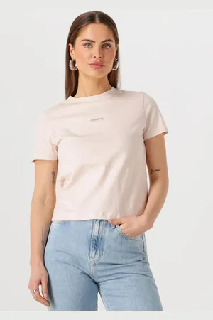 Calvin Klein Dames Tops & T-shirts Placed Institutional Baby Tee - - Maat XL