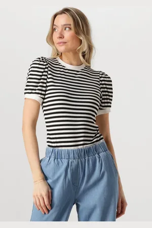 Minus Dames Tops & T-shirts Johanna Striped Tee - - Maat XL