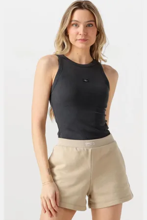Calvin Klein Dames Tops & T-shirts Washed Woven Label Rib Tank Top - - Maat XL