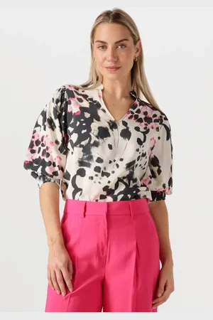 Jansen Amsterdam Dames Blouses Manon Blouse Wam 199 3/4 Puffed Sleeve - - Maat 34