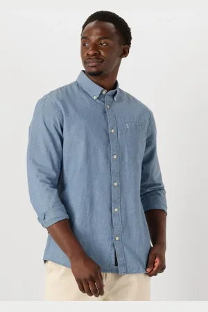 Butcher of Blue Heren Overhemden Aidan Chambray Shirt - - Maat XL