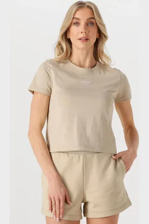 Calvin Klein Dames Tops & T-shirts Placed Institutional Baby Tee - - Maat XL