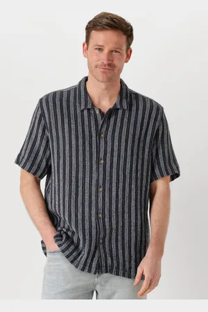 Cast Iron Heren Overhemden Short Sleeve Shirt Yd Stripe Regular Fit - - Maat XL