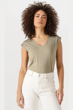 Rosemunde Dames Tops & T-shirts Billie Capsleeve V-neck - - Maat 34
