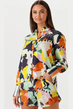 POM Amsterdam Dames Blouses Paradise Linen - - Maat 34