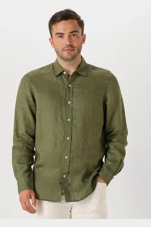 Scotch&Soda Heren Overhemden Regular Fit Linen Shirt - - Maat XL