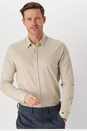 Cast Iron Heren Overhemden Long Sleeve Shirt Twill Jersey 2 Tone - - Maat XL
