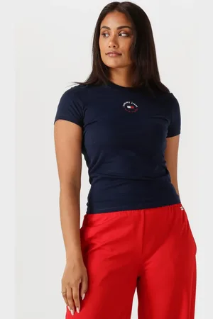 Tommy Hilfiger Dames Tops & T-shirts Tjw Slim Essential Logo 2 Tee - - Maat XL