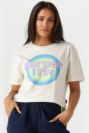 Harper & Yve Dames Tops & T-shirts Hotstuff-ss Cropped - - Maat XL