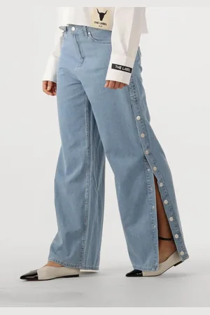 Alix the label Dames Jeans Ladies Woven Chambray Denim Pants - - Maat XL
