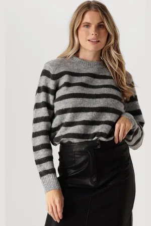 Mos Mosh Dames Truien & Vesten Thora Stripe Crewneck Knit - - Maat XS