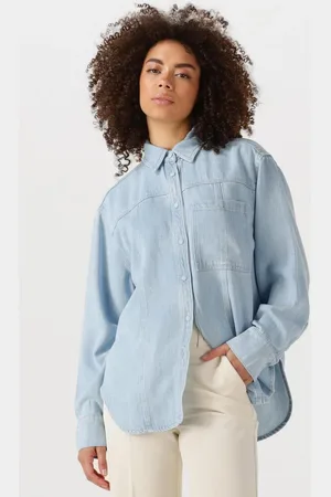 Second Female Dames Blouses Irvin Denim Shirt - - Maat XL