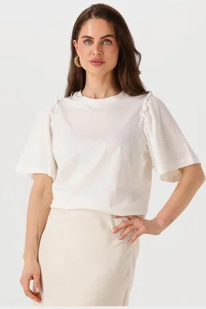 SELECTED Dames Tops & T-shirts Slfpenelope 2/4 Ruffle Tee - - Maat XS