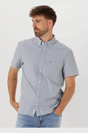 Tommy Hilfiger Heren Overhemden Tjm Reg Seersucker Stp Ss Shirt - - Maat XL