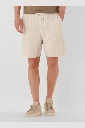 Shiwi Heren Broeken Men Lewis Linen Shorts Yam Dye Stripes - - Maat XL