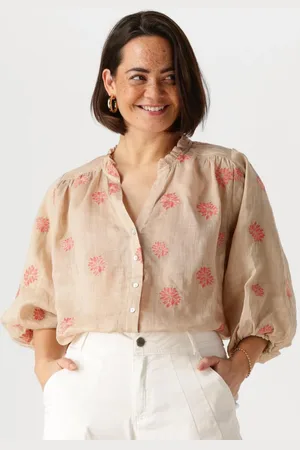 NUKUS Dames Blouses Tina Blouse Embroidery - - Maat XL