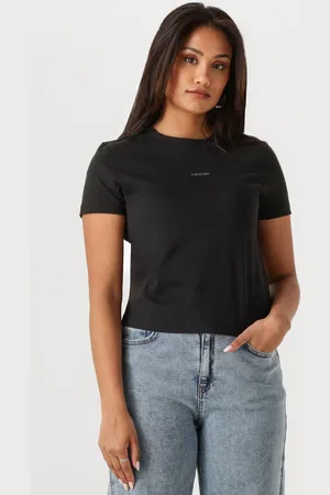 Calvin Klein Dames Tops & T-shirts Placed Institutional Baby Tee - - Maat XL