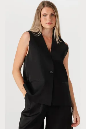 With Black Dames Blazers Wblselma Linen Waistcoat - - Maat XL