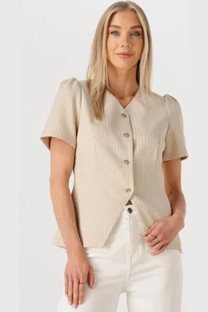 Neo Noir Dames Blouses Jules Pinstriped Blouse - - Maat 34