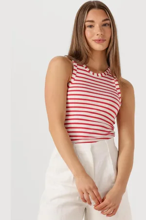 Colourful rebel Dames Tops & T-shirts Sachi Striped Rib Tanktop - - Maat XL