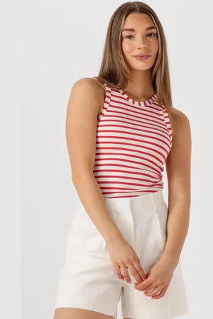 Colourful rebel Dames Tops & T-shirts Sachi Striped Rib Tanktop - - Maat XL