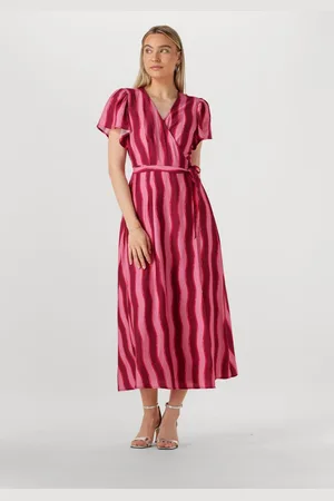 Colourful rebel Dames Jurken Ava Striped Real Wrap Maxi Dress Ss - - Maat XL