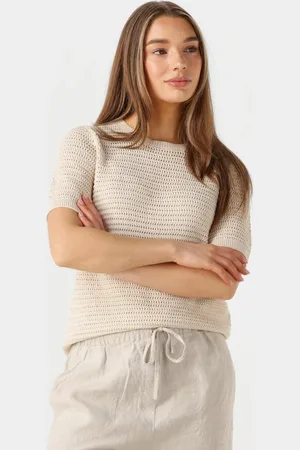 SELECTED Dames Tops & T-shirts Slfvinna Ss Structure Knit O-neck - - Maat XL