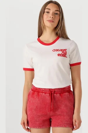 Colourful rebel Dames Tops & T-shirts Logo Wave Ringer Boxy Tee - - Maat XL