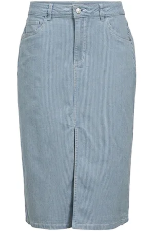 Object Denim Middellange Rok