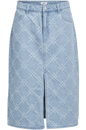 Object Denim Middellange Rok