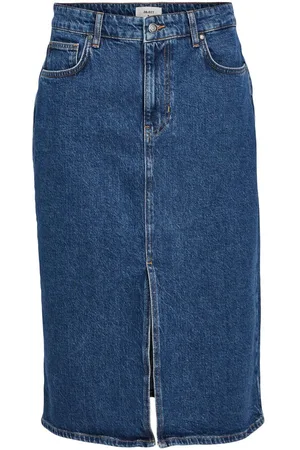 Object Denim Middellange Rok