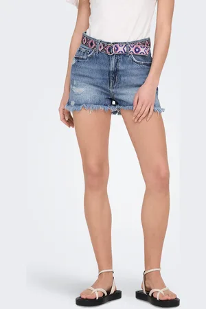 ONLY Onlrobyn Extra Hight Waist Straight Fit Denim Shorts