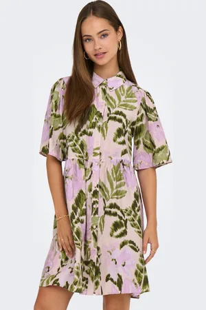 ONLY Regular Fit U-hals Volumineuze Mouwen Korte Jurk